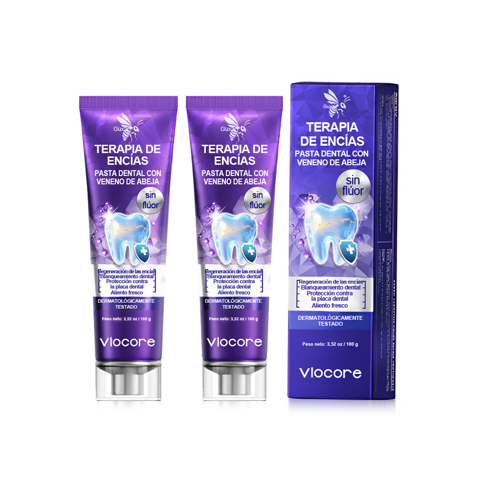 Guxar® VioCore Pasta Dental de Propóleo 🦷 Alivio del dolor dental en 3 días · Regeneración de las encías en 7 días · Prevención de la enfermedad periodontal · Combinación perfecta de veneno de abeja y minerales naturales 🌟