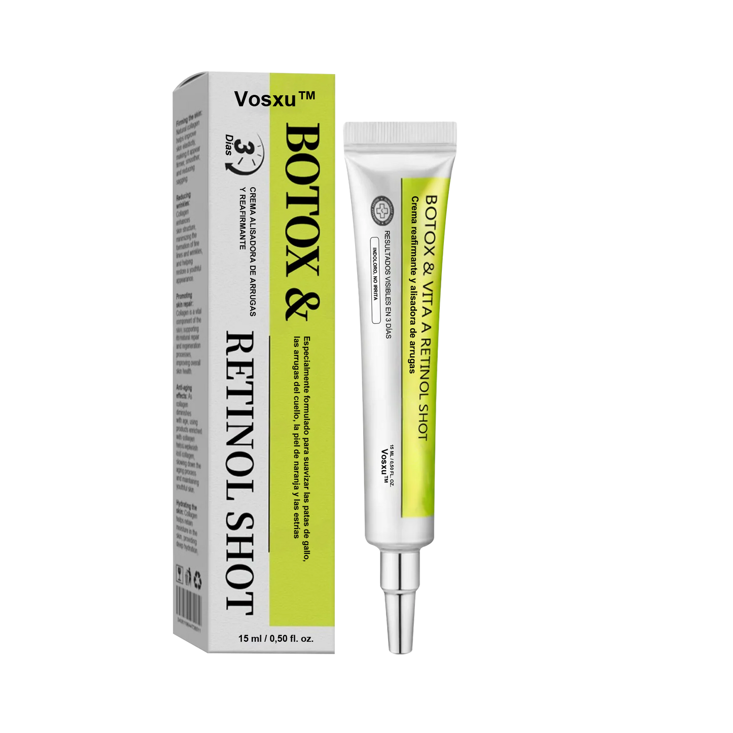 Vosxu™ Botox & Vita-A Retinol Shot sérum lifting antiarrugas ✨ – 💉 Microagujas | 💪 Péptidos con efecto botox | 🌿 Retinol | ⚡ Resultados visibles en 3 días 💎
