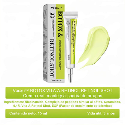 Vosxu™ Botox & Vita-A Retinol Shot sérum lifting antiarrugas ✨ – 💉 Microagujas | 💪 Péptidos con efecto botox | 🌿 Retinol | ⚡ Resultados visibles en 3 días 💎