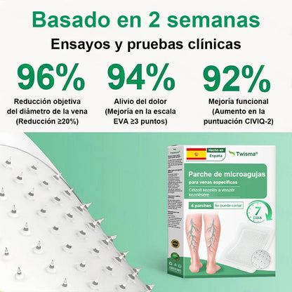 Twisma® VeinTarget – parche avanzado con microtecnología para varices 🦵🔥 Resultados visibles en solo 7–14 días  ⚡ 96 % de eficacia clínicamente comprobada 🌿 Efecto de apoyo suave para piernas más ligeras y relajadas 💪