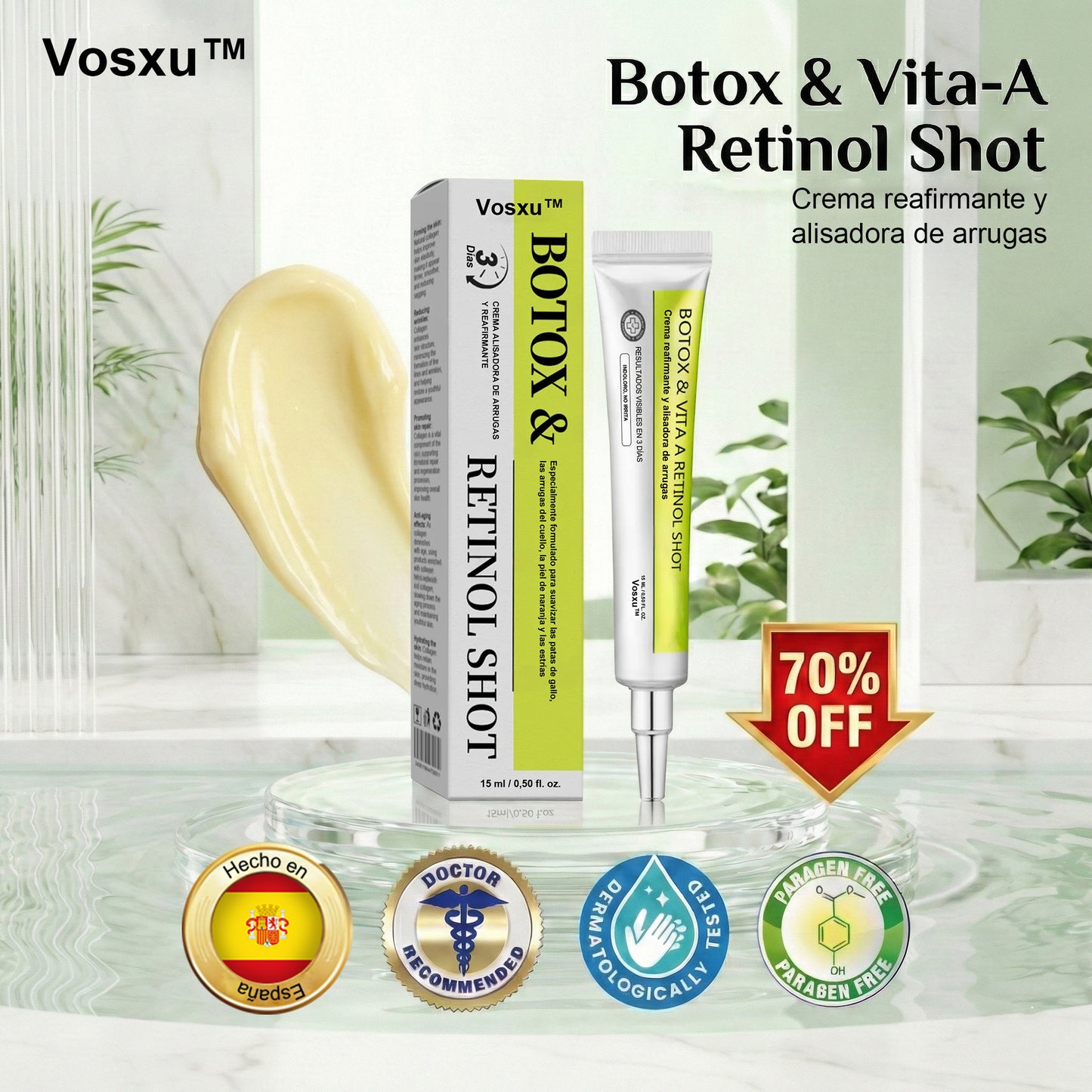 Vosxu™ Botox & Vita-A Retinol Shot sérum lifting antiarrugas ✨ – 💉 Microagujas | 💪 Péptidos con efecto botox | 🌿 Retinol | ⚡ Resultados visibles en 3 días 💎