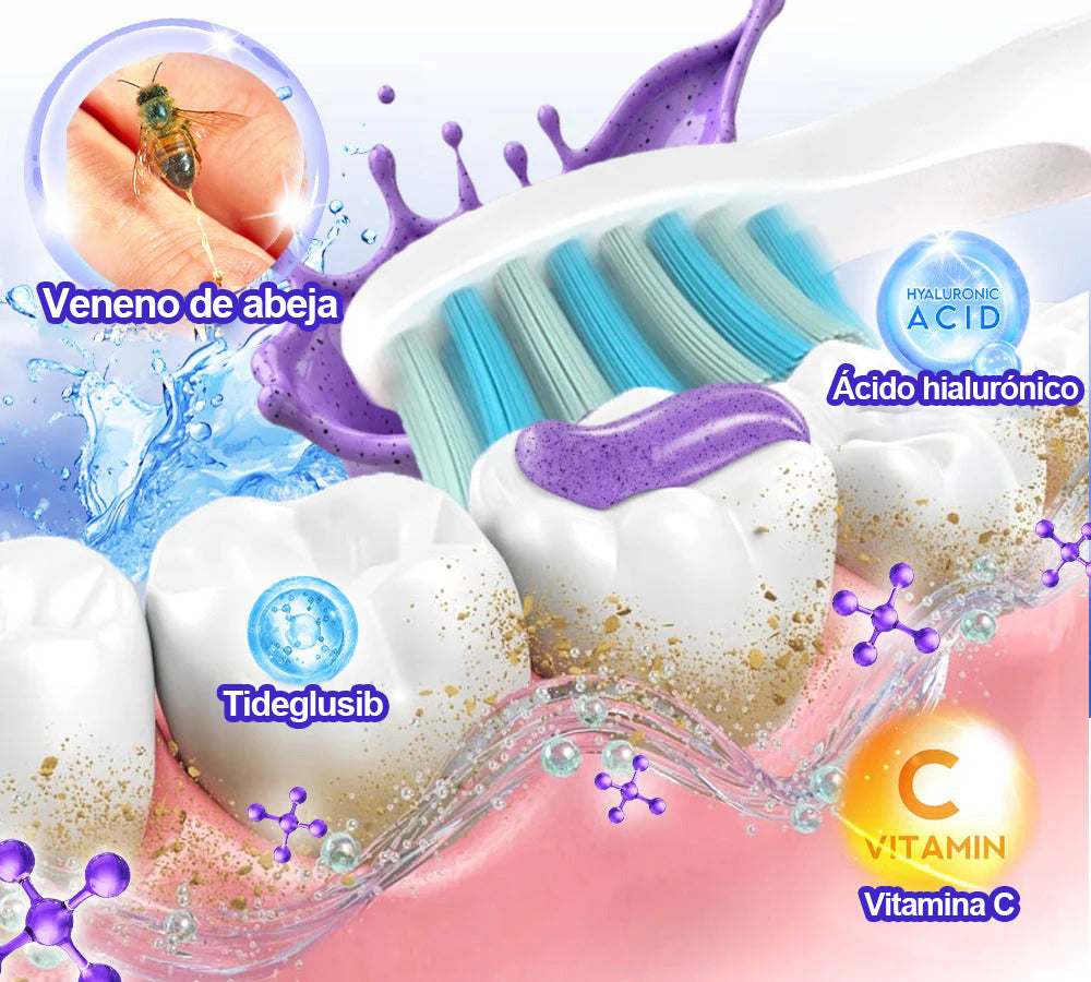 Guxar® VioCore Pasta Dental de Propóleo 🦷 Alivio del dolor dental en 3 días · Regeneración de las encías en 7 días · Prevención de la enfermedad periodontal · Combinación perfecta de veneno de abeja y minerales naturales 🌟