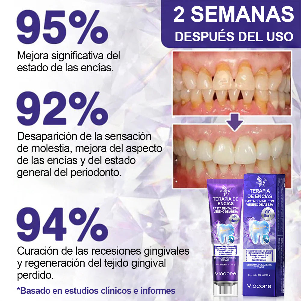 Guxar® VioCore Pasta Dental de Propóleo 🦷 Alivio del dolor dental en 3 días · Regeneración de las encías en 7 días · Prevención de la enfermedad periodontal · Combinación perfecta de veneno de abeja y minerales naturales 🌟