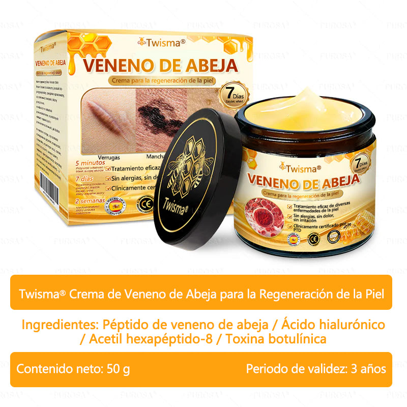 ✨Twisma® Veneno de Abeja Crema Renovadora de Piel con 🔥 ÚLTIMO DÍA 80% DE DESCUENTO 🐝